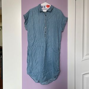 Dex collared t-shirt dress with button down
